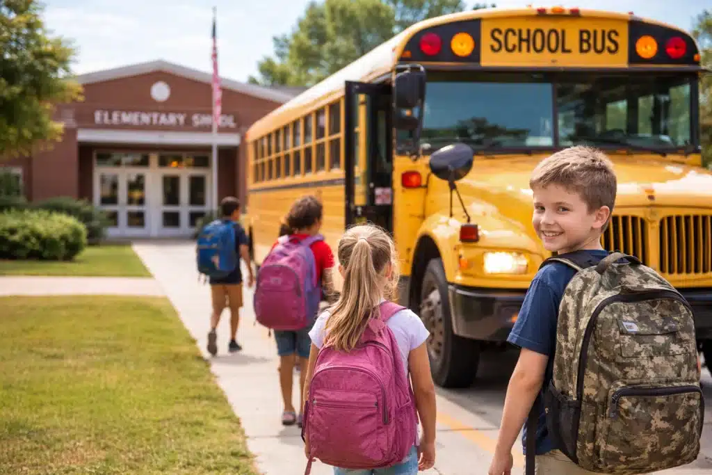 Children from military families attending schools near Fort Bragg