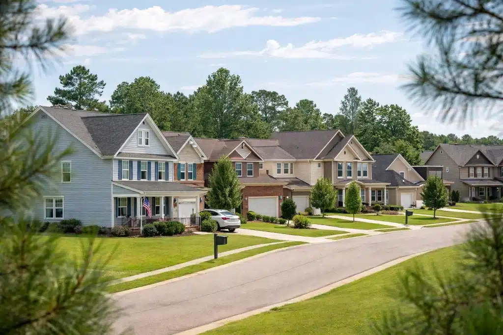 Suburban homes near Fort Bragg commonly chosen by military families