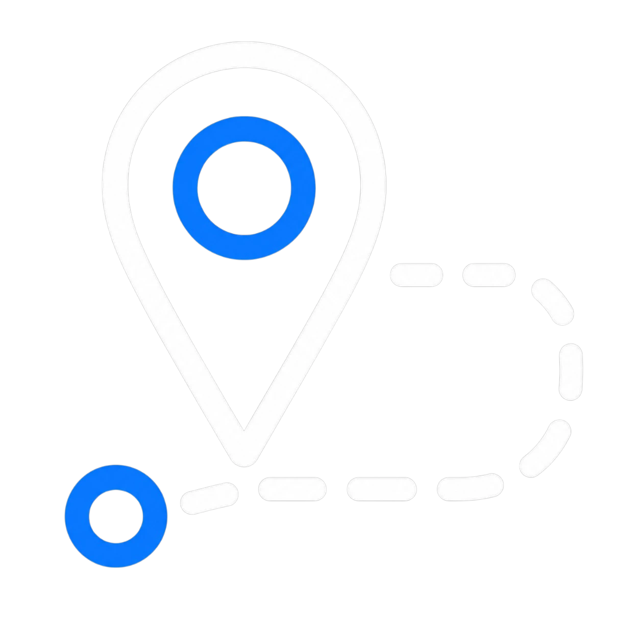 Local expertise near bases icon with map pin and route path