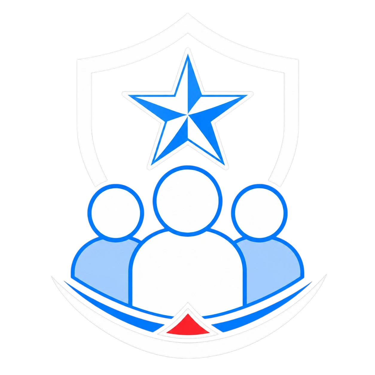 Military-experienced realtors icon with shield, star, and chevrons