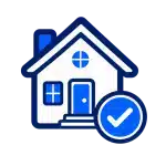 House and check icon for listing a military-owned home free in Chicago