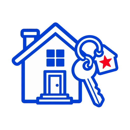 House and key icon for military homebuyers in San Antonio
