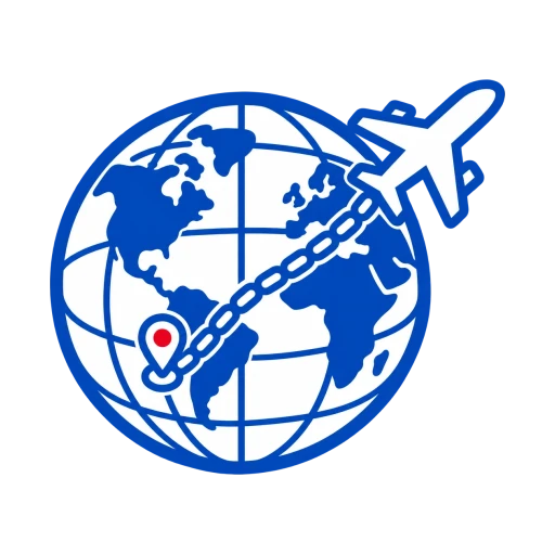 Globe and airplane icon for remote PCS relocation support